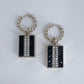 Gold or Silver Finish Designer inspired Square Drop Dangle Earrings