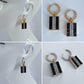 Gold or Silver Finish Designer inspired Square Drop Dangle Earrings