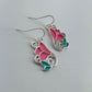 Gold or Silver finish Multi Epoxy Rose Flower Earrings