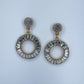 Drop Dangle Circle Rhinestone Earrings