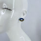 Evil Eye Yellow and Blue Rhinestones Post Back Earrings