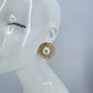 Round Greek Symbol half Pearl Post Back Earrings