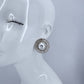 Round Greek Symbol half Pearl Post Back Earrings