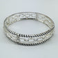 Stretchable Bracelet With Filigree and Cuban Link Gold Or Silver Finish