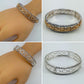 Stretchable Bracelet With Filigree and Cuban Link Gold Or Silver Finish