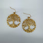 Round Tree of Life Design Drop Dangle Earrings