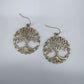 Round Tree of Life Design Drop Dangle Earrings