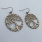 Round Tree of Life Design Drop Dangle Earrings