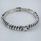 Designer inspired 2 Tone or Silver Finish Stretchable Thin Bracelet