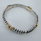 Designer inspired 2 Tone or Silver Finish Stretchable Thin Bracelet