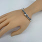Designer inspired 2 Tone or Silver Finish Stretchable Thin Bracelet