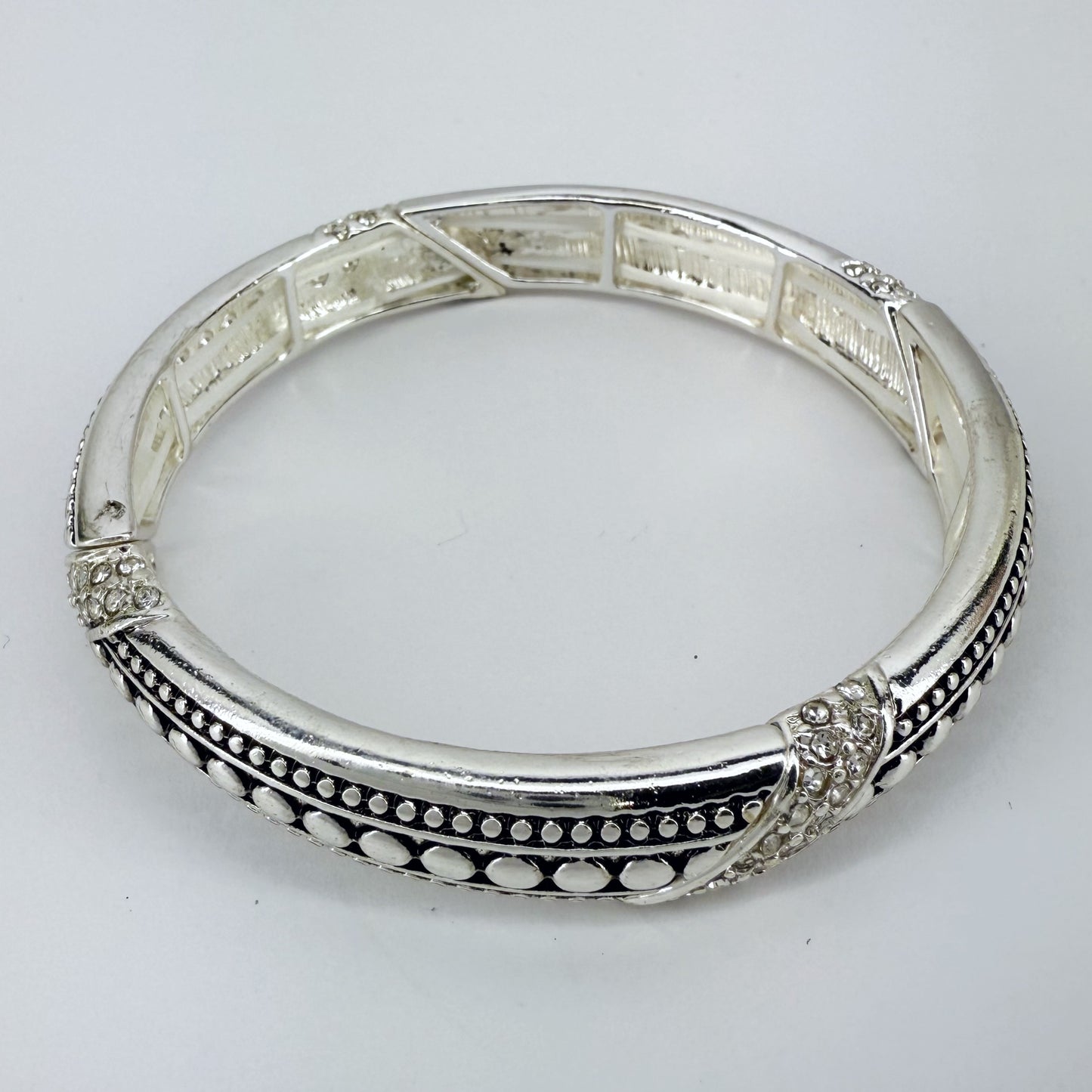 Silver or 2 Tone Finish Filigree Stretchable Bracelet