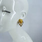 Matte Gold Finish Lion Head Post Back, Pearls and Rhinestones Earrings