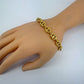 Designer Inspired Link Chain Stainless Steel Bracelet Gold Or Silver Finish