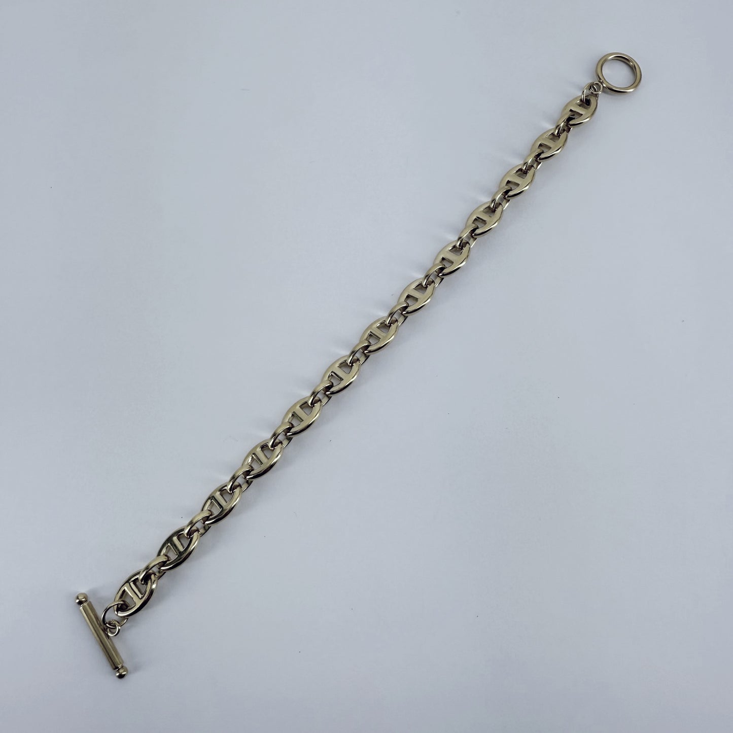 Designer Inspired Link Chain Stainless Steel Bracelet Gold Or Silver Finish