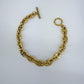 Designer Inspired Link Chain Stainless Steel Bracelet Gold Or Silver Finish