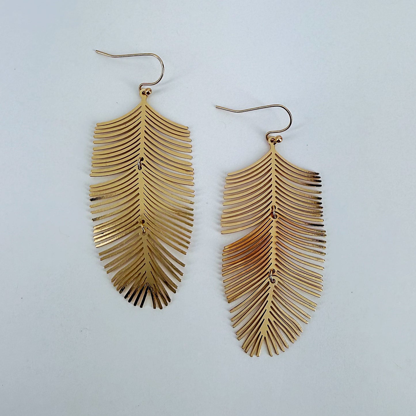 Gold or Silver Finish Leaf Design drop dangle Earrings