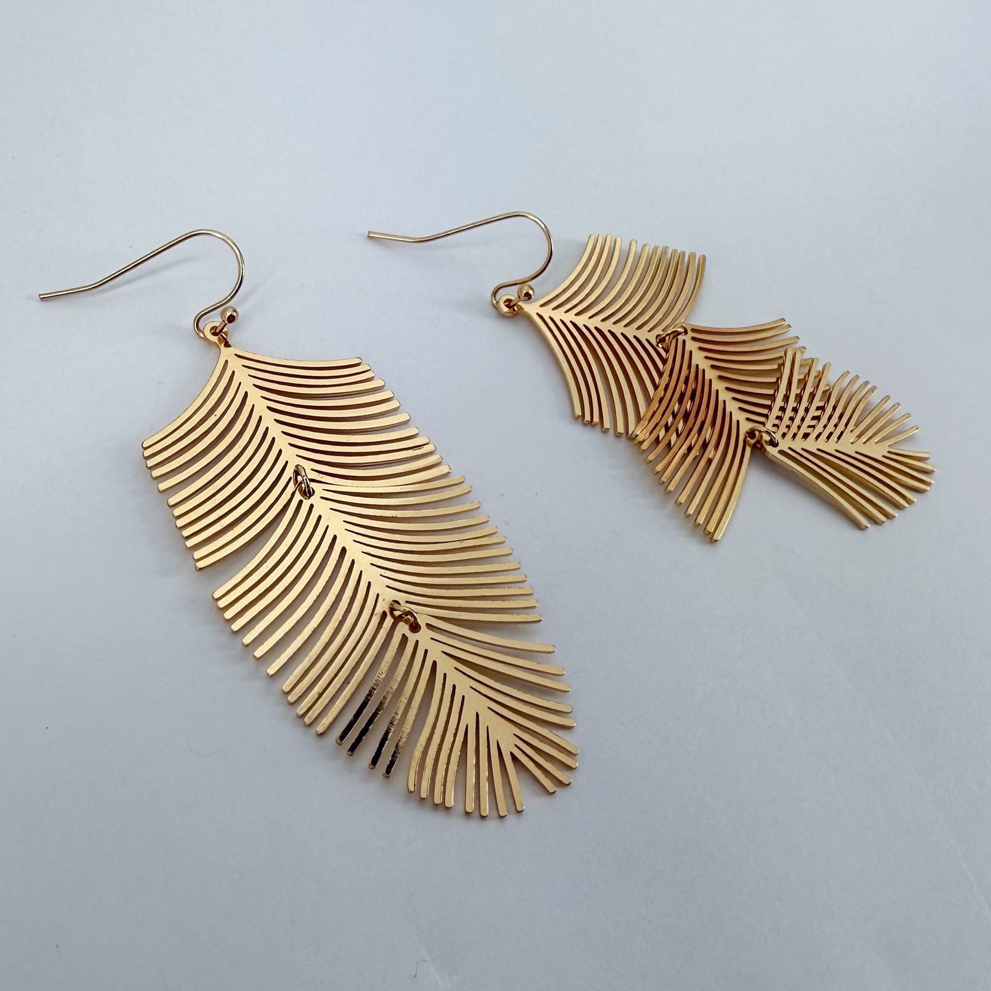 Gold or Silver Finish Leaf Design drop dangle Earrings