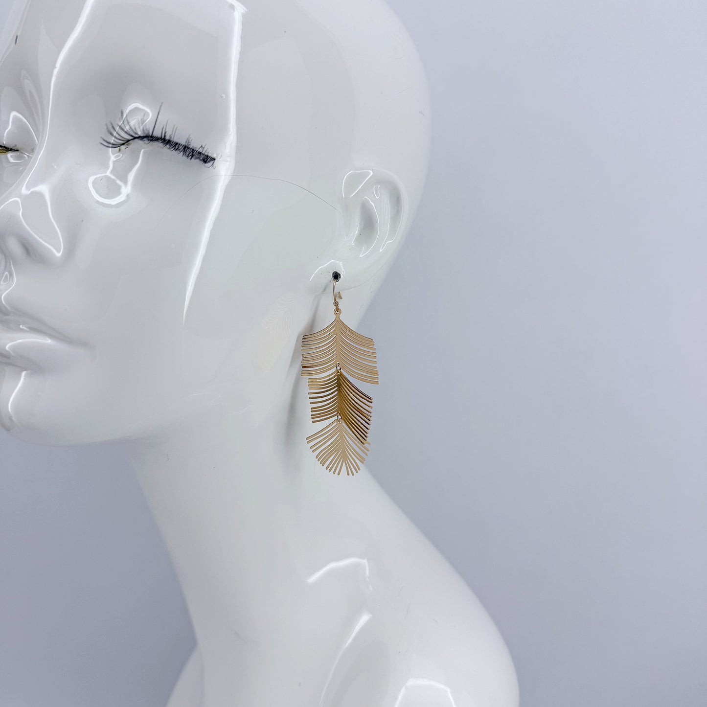 Gold or Silver Finish Leaf Design drop dangle Earrings