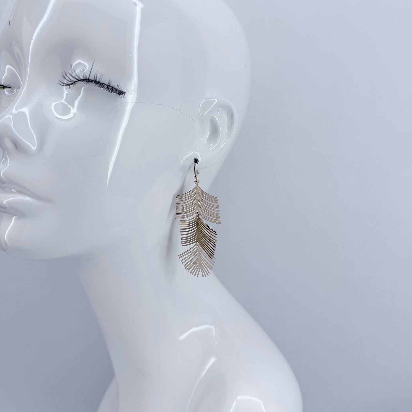 Gold or Silver Finish Leaf Design drop dangle Earrings