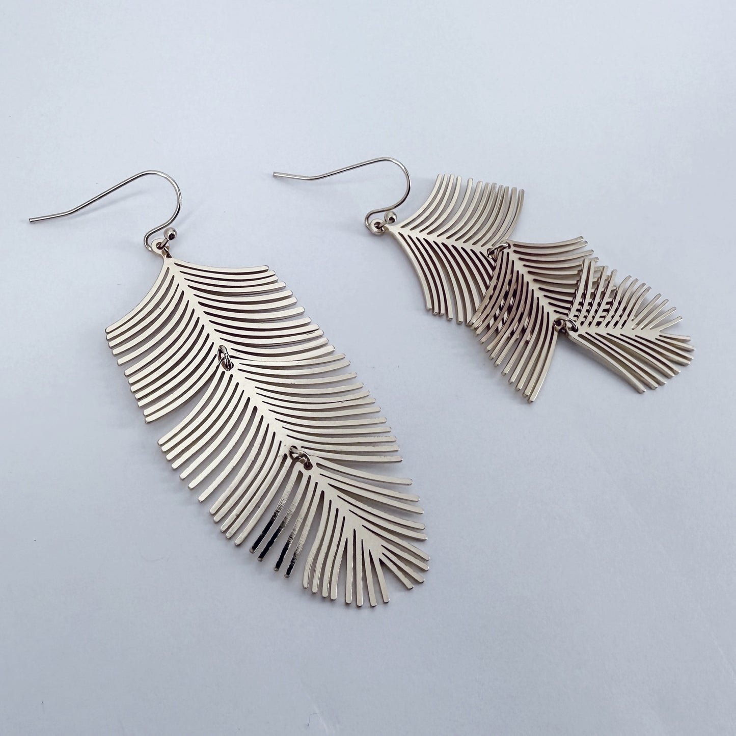 Gold or Silver Finish Leaf Design drop dangle Earrings