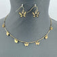 Gold or Silver Dainty Butterfly Necklace Set