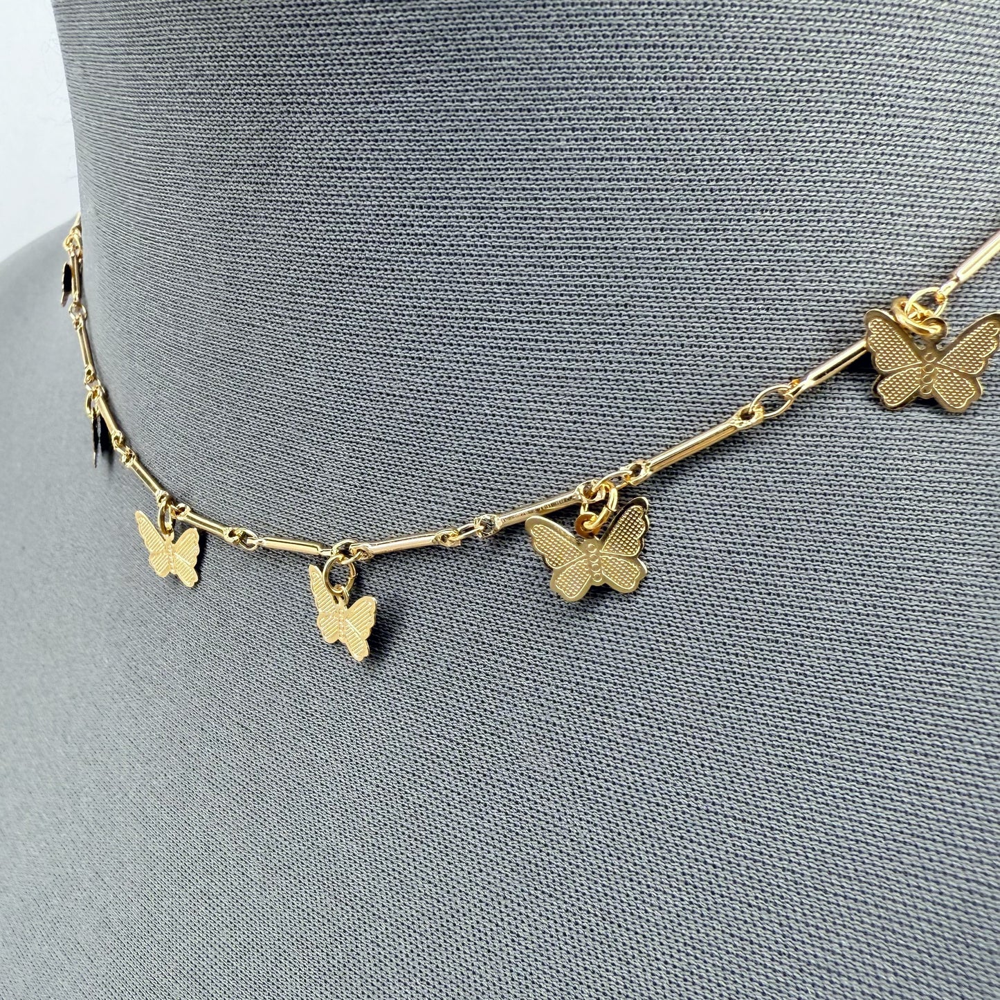 Gold or Silver Dainty Butterfly Necklace Set
