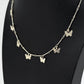 Gold or Silver Dainty Butterfly Necklace Set
