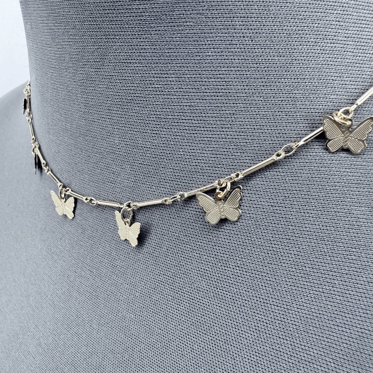 Gold or Silver Dainty Butterfly Necklace Set