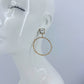 Gold Finish Post Back Square Clear Stone Earrings With Circle Dangle
