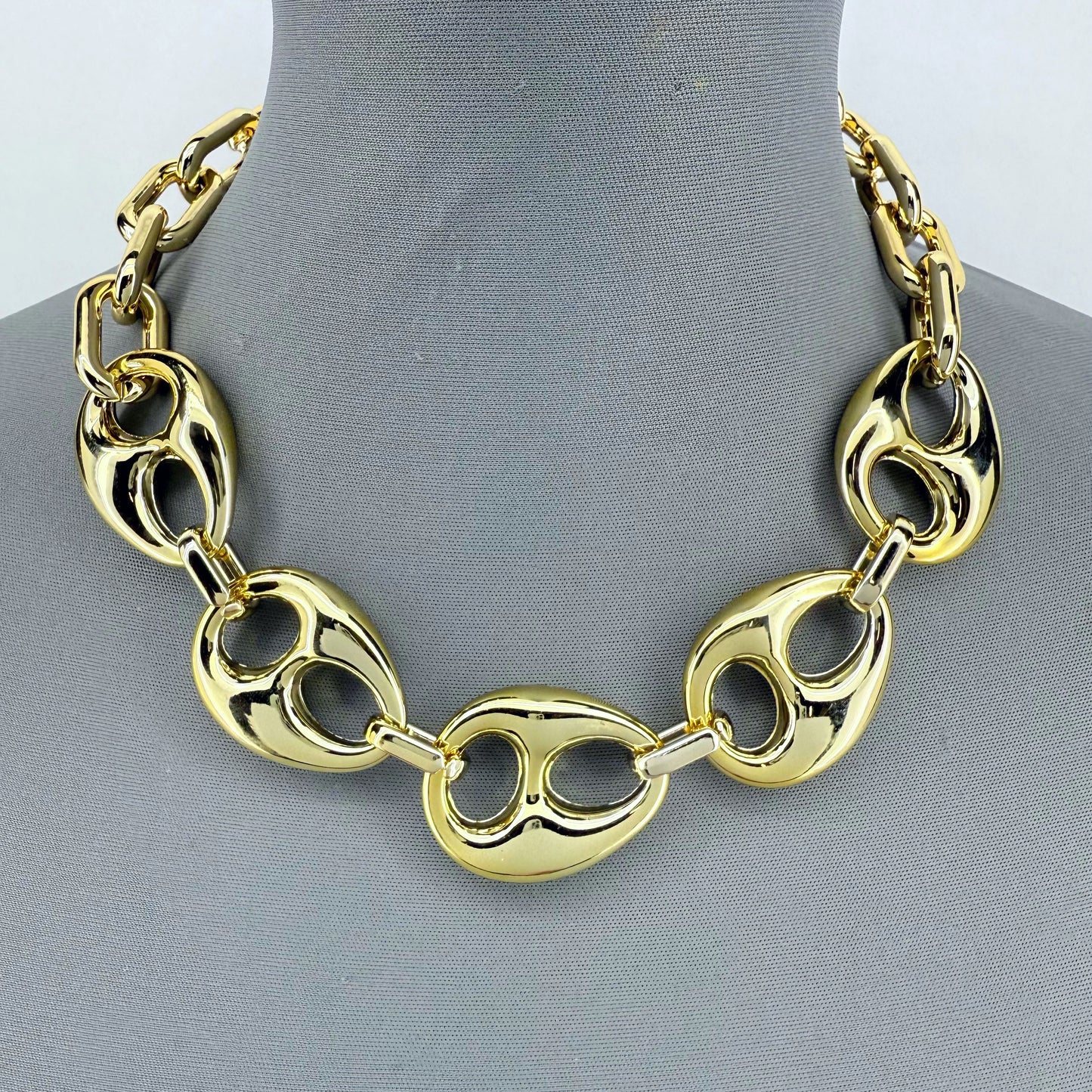 Gold Finish Acrylic Statement Designer Inspired Necklace