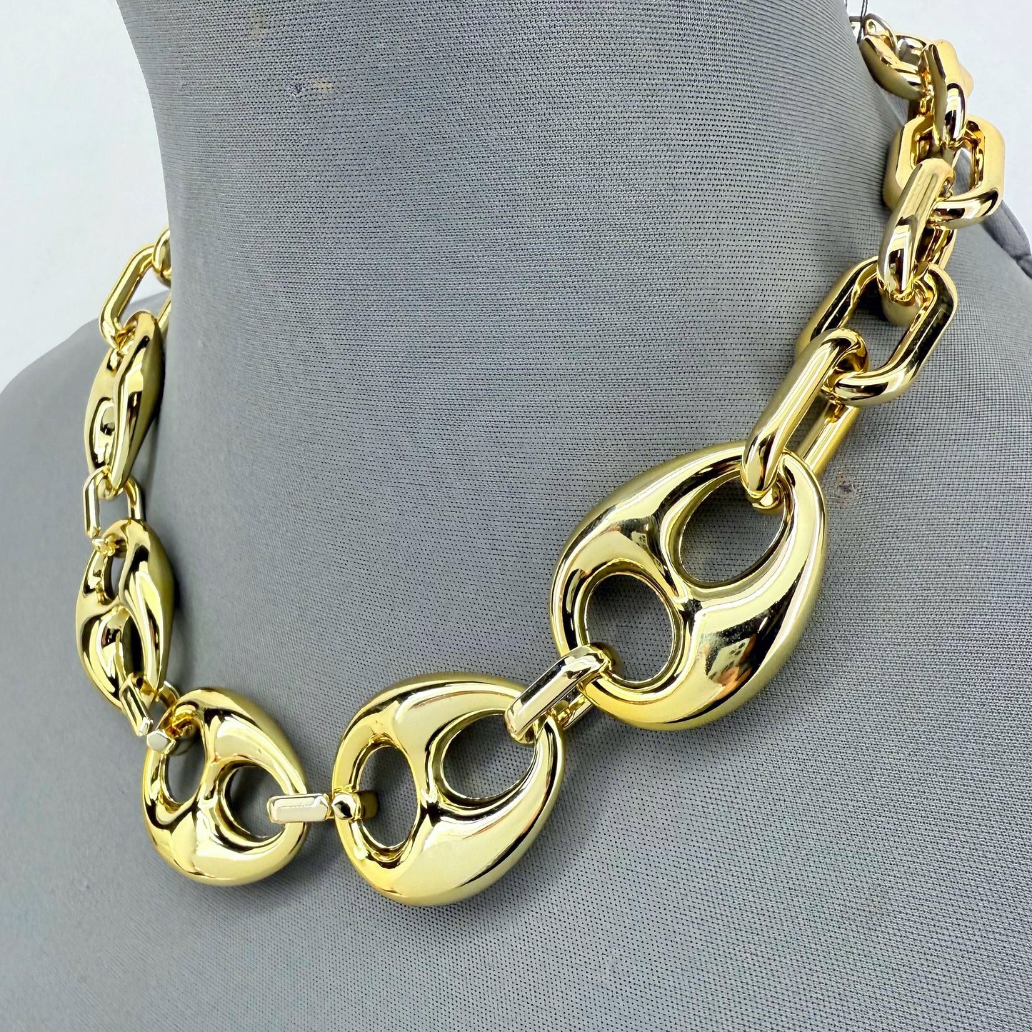 Gold Finish Acrylic Statement Designer Inspired Necklace