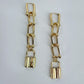 Gold Finish U Link Chains Hook With Lock Dangle