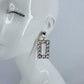 Post Back Clear Rhinestones Rectangle Drop Dangle Earrings
