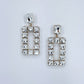 Post Back Clear Rhinestones Rectangle Drop Dangle Earrings