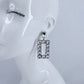 Post Back Clear Rhinestones Rectangle Drop Dangle Earrings