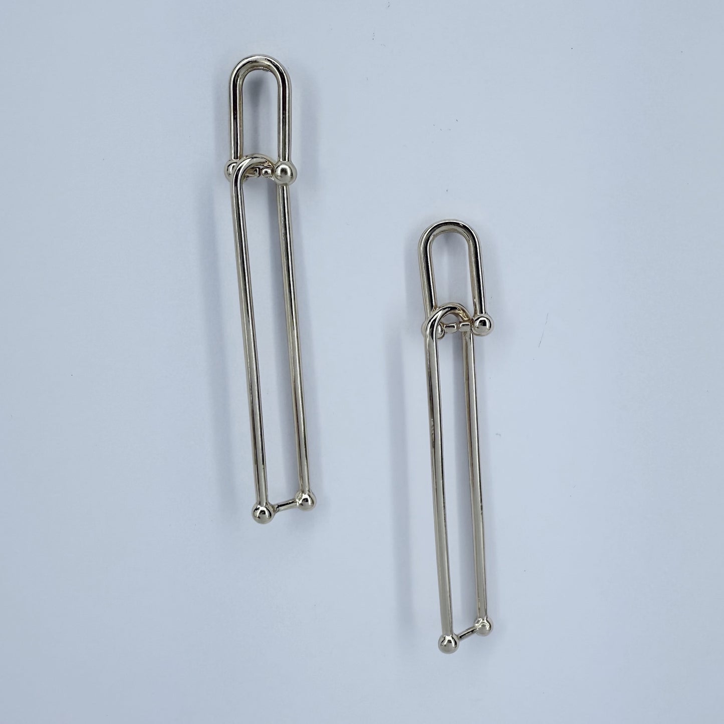 Long U shape Gold or Silver Finish Earrings