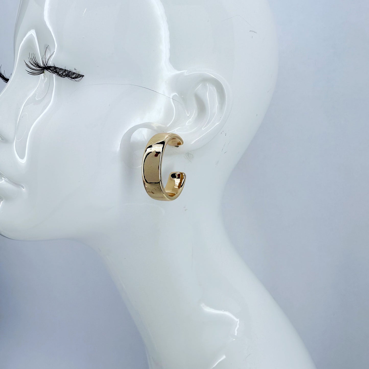 Gold or Silver Finish Small Hollow Classic Hoop Earrings