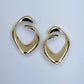 Large Gold Finish Geometric Design Post Back Earrings