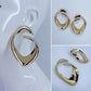 Large Gold Finish Geometric Design Post Back Earrings