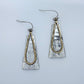 Antique Metal with Teardrop Design Drop Dangle Triangle Earrings