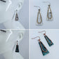 Antique Metal with Teardrop Design Drop Dangle Triangle Earrings