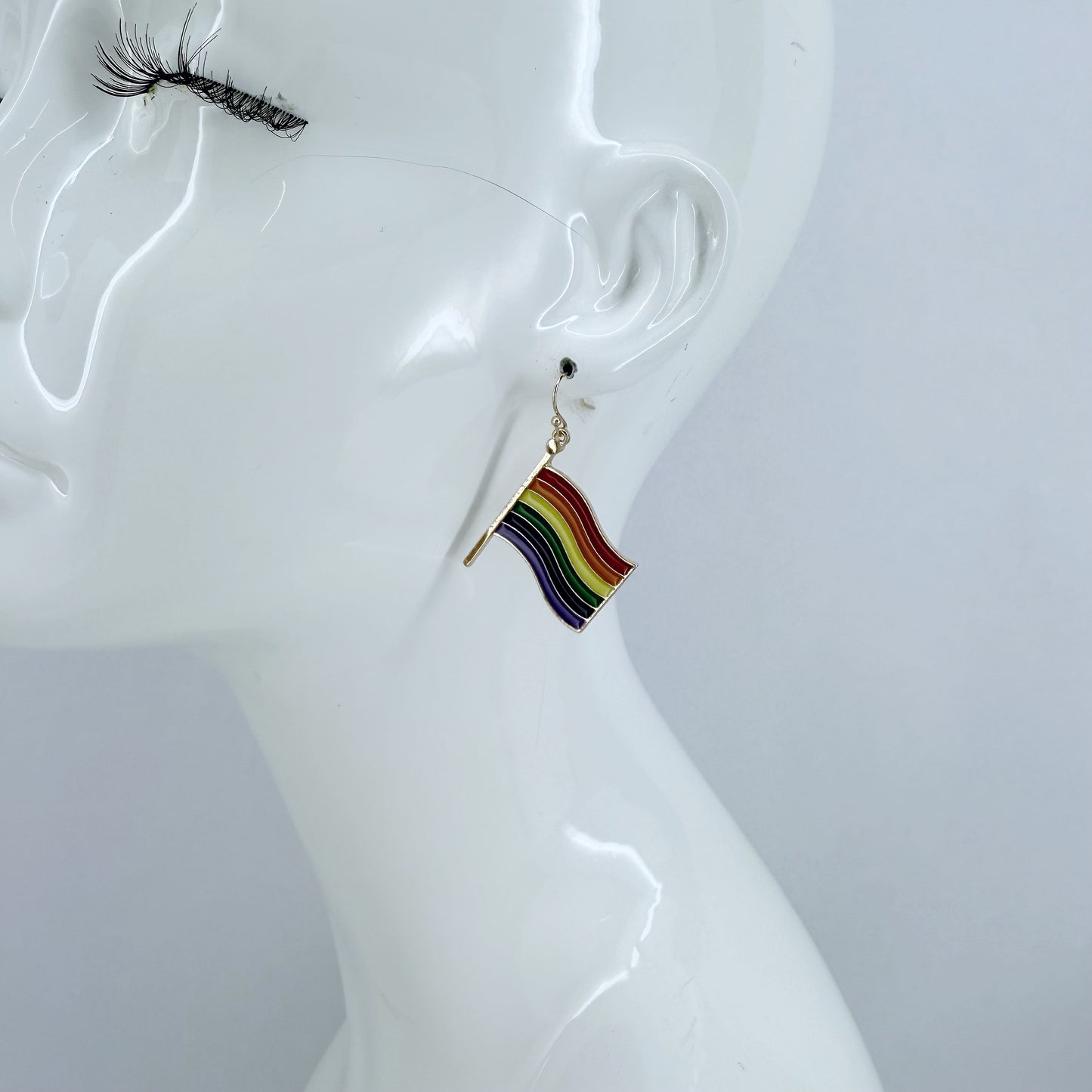 Drop Dangle Rainbow Pride Flag Earrings
