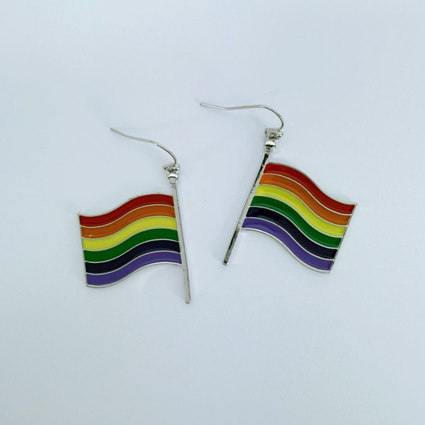 Drop Dangle Rainbow Pride Flag Earrings
