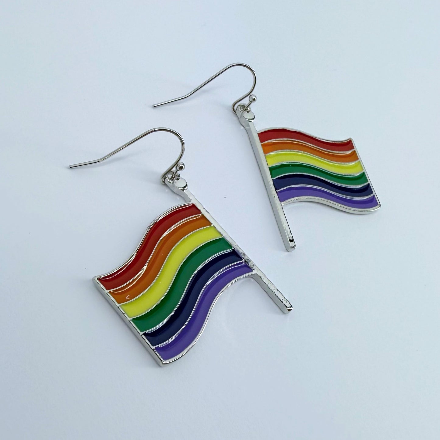Drop Dangle Rainbow Pride Flag Earrings