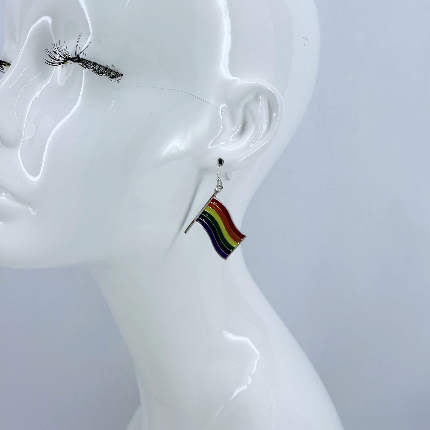 Drop Dangle Rainbow Pride Flag Earrings