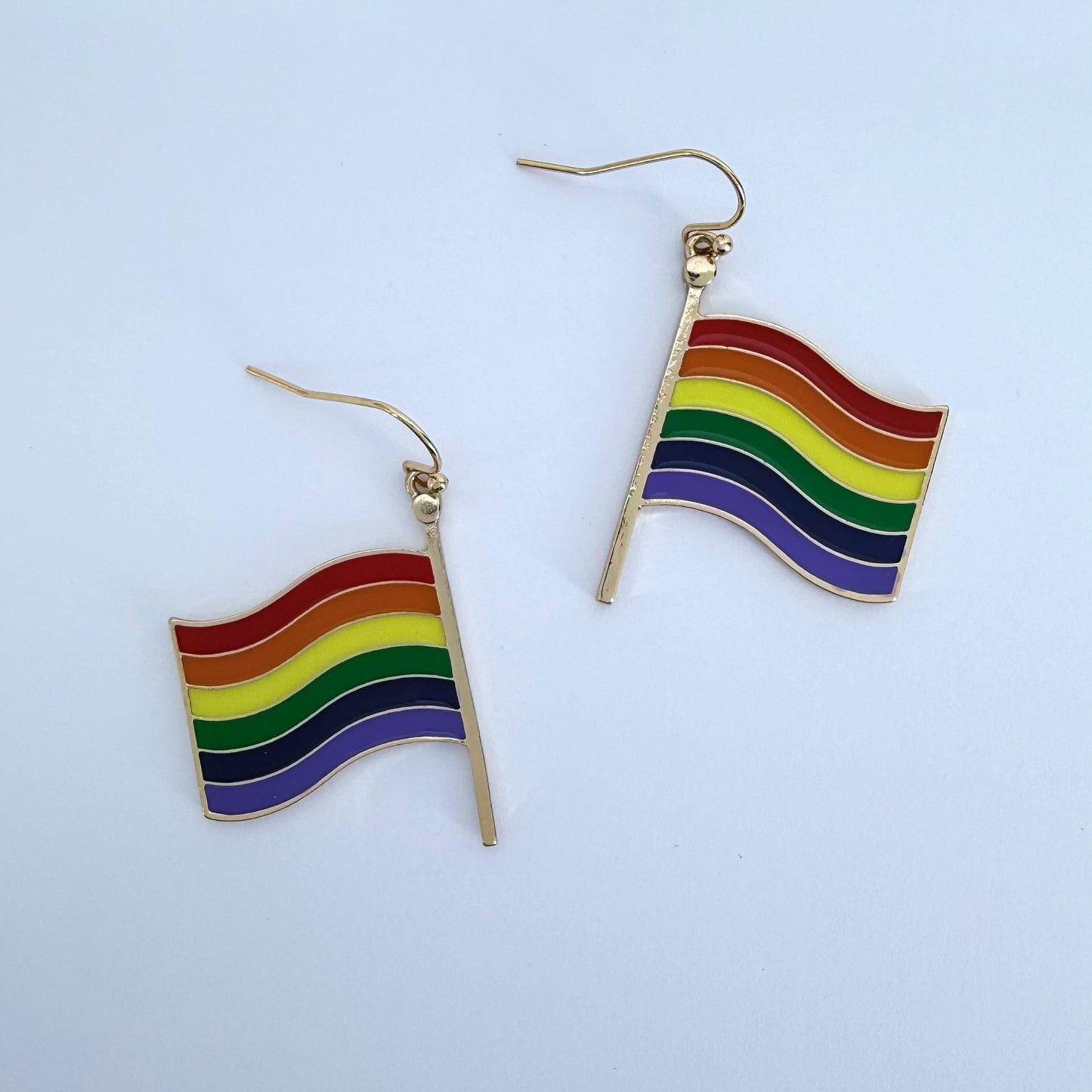 Drop Dangle Rainbow Pride Flag Earrings