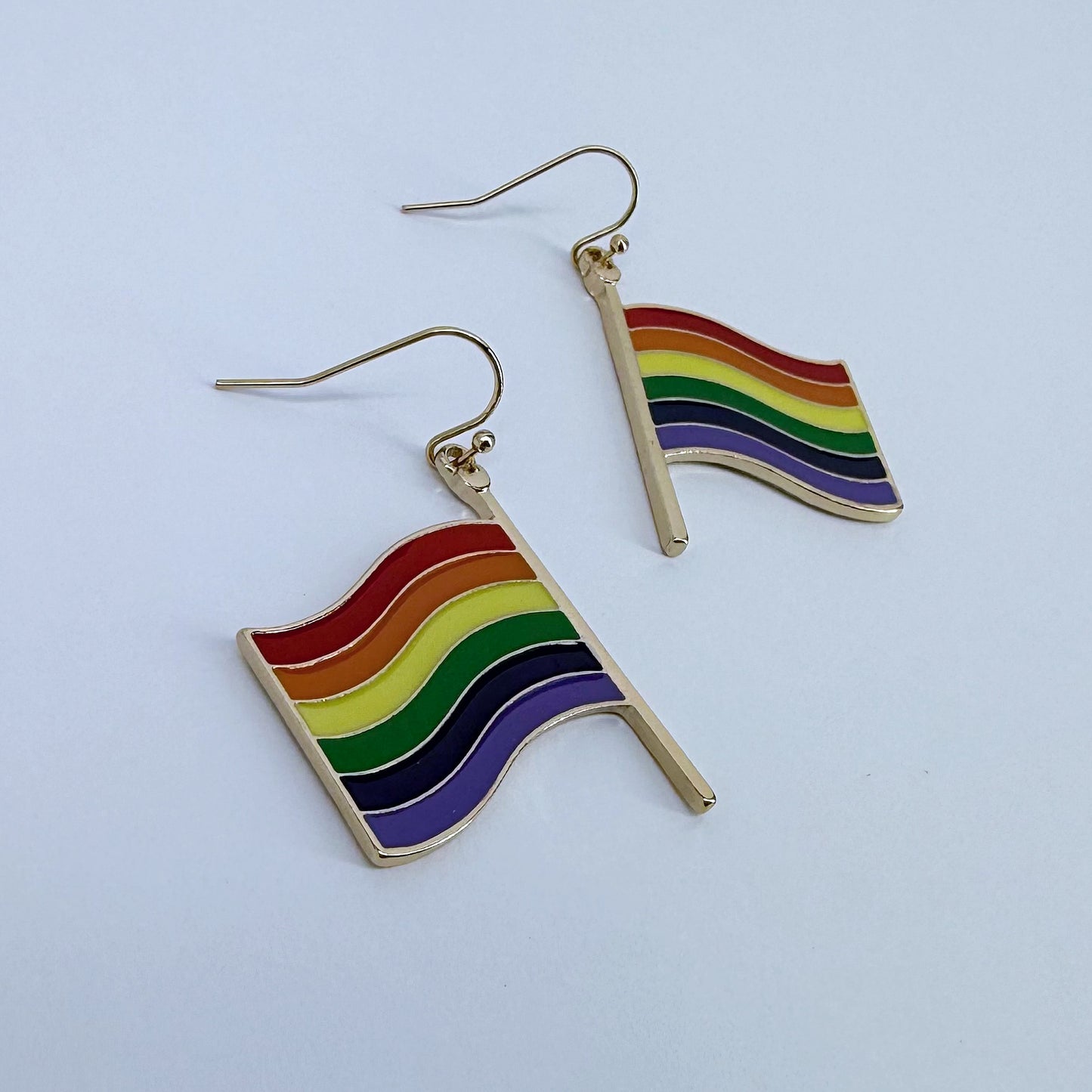Drop Dangle Rainbow Pride Flag Earrings