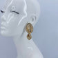 Gold Finish Twisted Stripped Metal Earrings