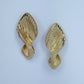 Gold Finish Twisted Stripped Metal Earrings